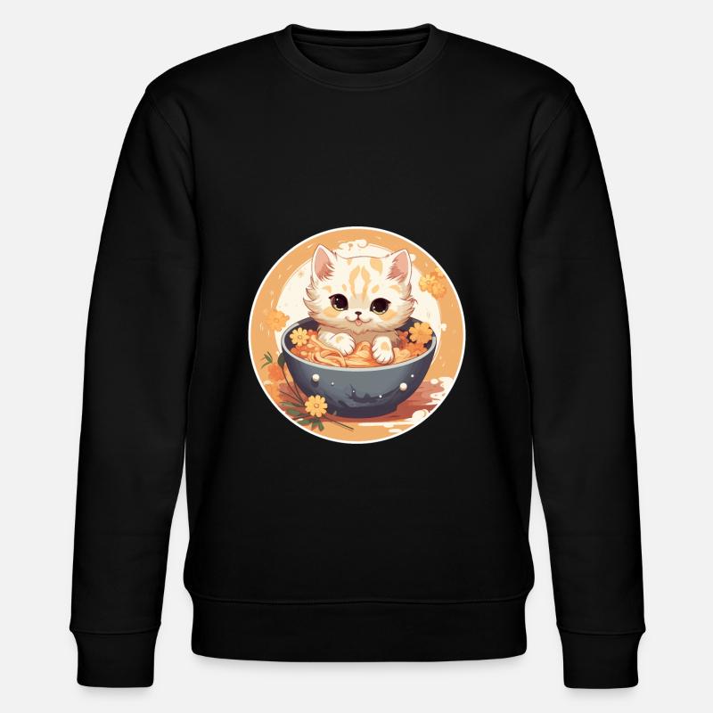 Cat Ramen - Stanley/Stella Unisex Bio-Sweatshirt CHANGER - Schwarz