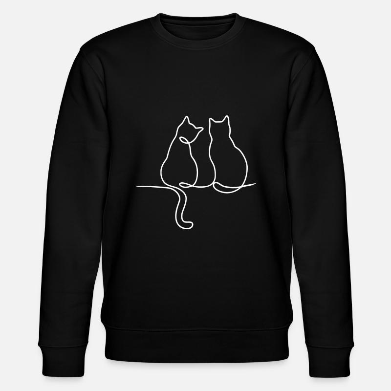 Lineart chats blanc - Sweat bio CHANGER Stanley/Stella Unisexe - noir