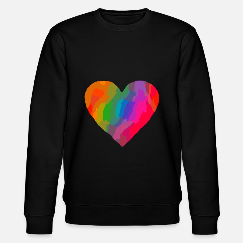 herz bunt - Stanley/Stella Unisex Bio-Sweatshirt CHANGER  - Schwarz