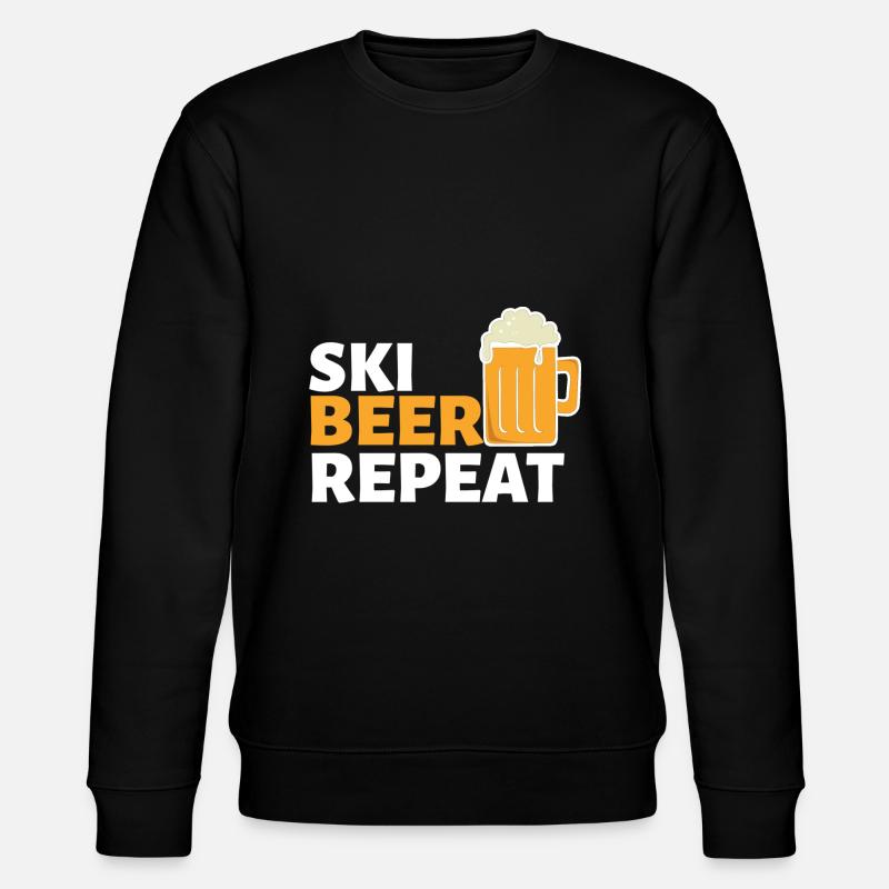 REPEAT SKI BEER - Stanley/Stella CHANGER Unisex Organic Sweatshirt - black