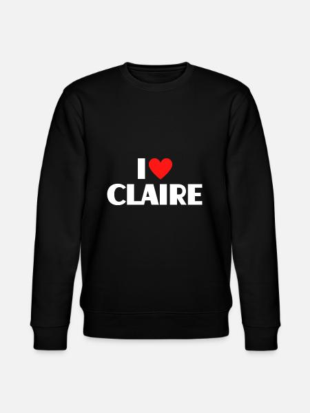 Ik hou van Claire Red Heart Love Fan Gift - Stanley/Stella Uniseks bio-sweatshirt CHANGER  - zwart