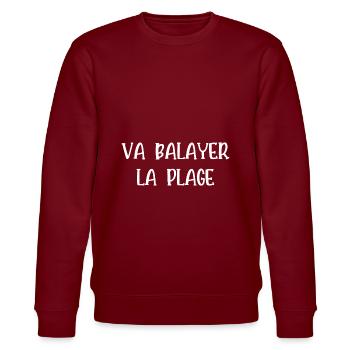va balayer la plage - Sweat bio CHANGER Stanley/Stella Unisexe - bordeaux - Devant - Nik (191cm) & Marisol (170cm)