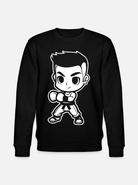 Cartoon Kickboxer - Stanley/Stella CHANGER Unisex Organic Sweatshirt - black