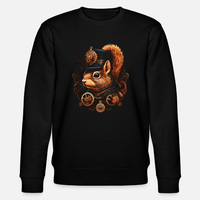 Squirrel Steampunk - Stanley/Stella CHANGER Unisex Organic Sweatshirt - black