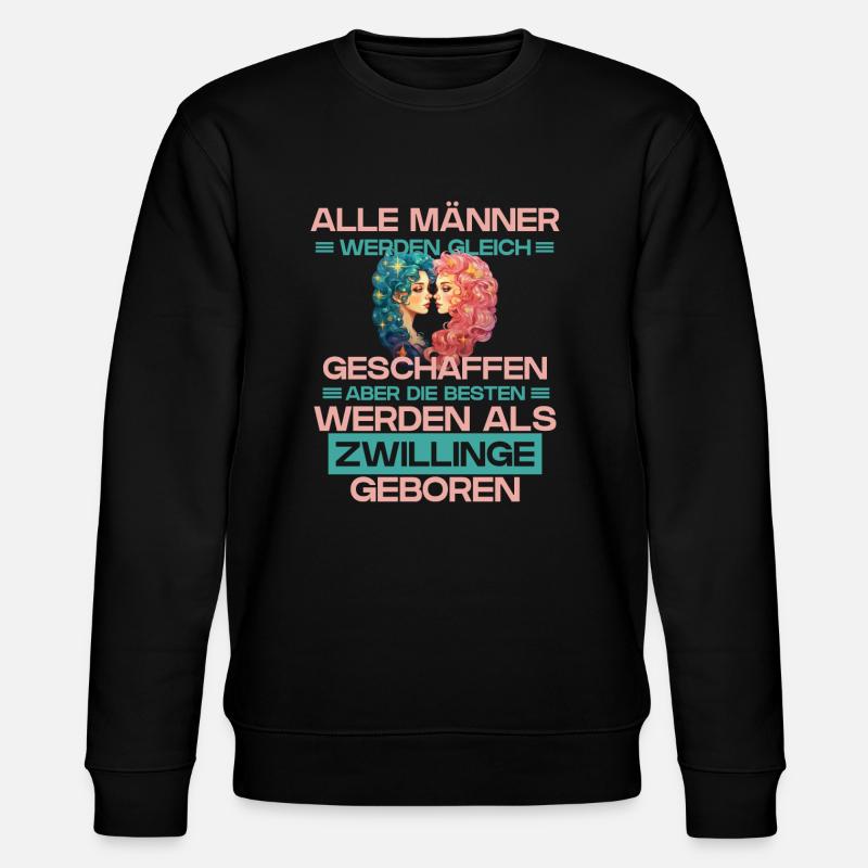 Sternzeichen Zwillinge - Stanley/Stella Unisex Bio-Sweatshirt CHANGER  - Schwarz
