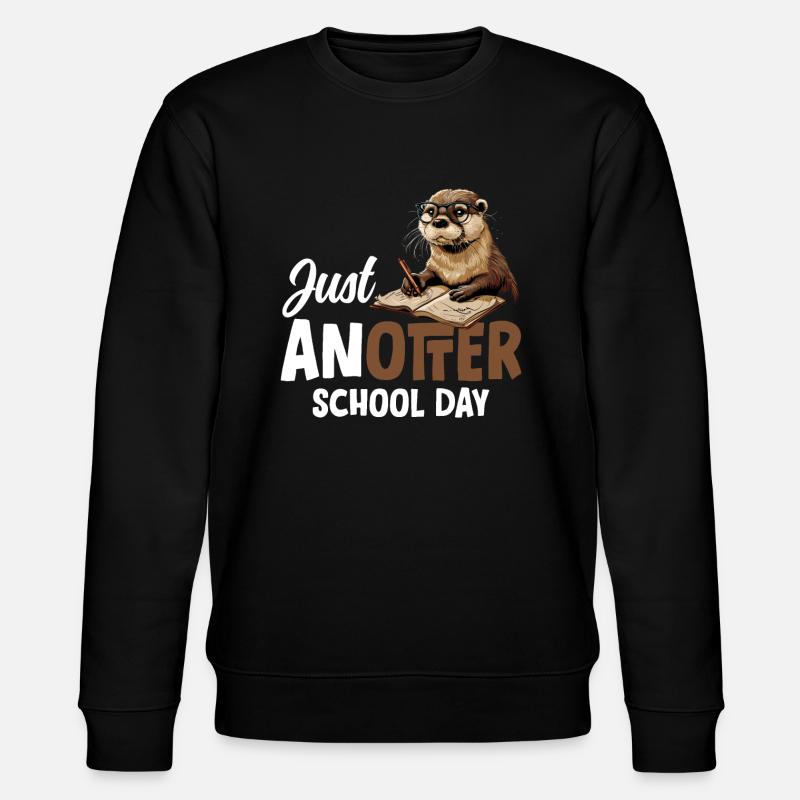 Otter Funny Gift - Stanley/Stella CHANGER Unisex Organic Sweatshirt - black