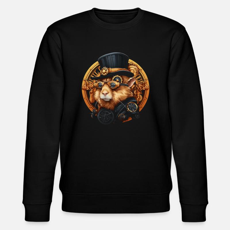 Guinea Pig Steampunk Funny Gift - Stanley/Stella CHANGER Unisex Organic Sweatshirt - black