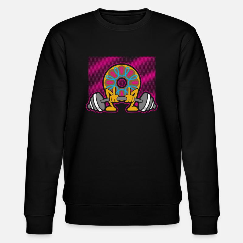 Donut PowerLifting Workout -Gewichtheber - Stanley/Stella Unisex Bio-Sweatshirt CHANGER - Schwarz
