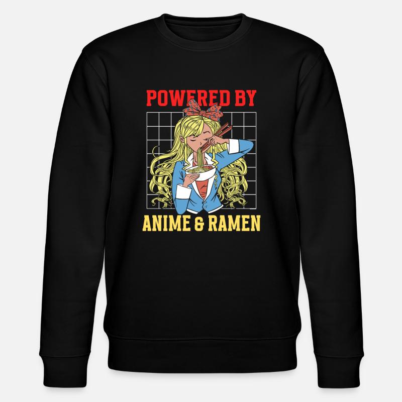 Powered By Anime & Ramen - Stanley/Stella CHANGER Unisex Organic Sweatshirt - black