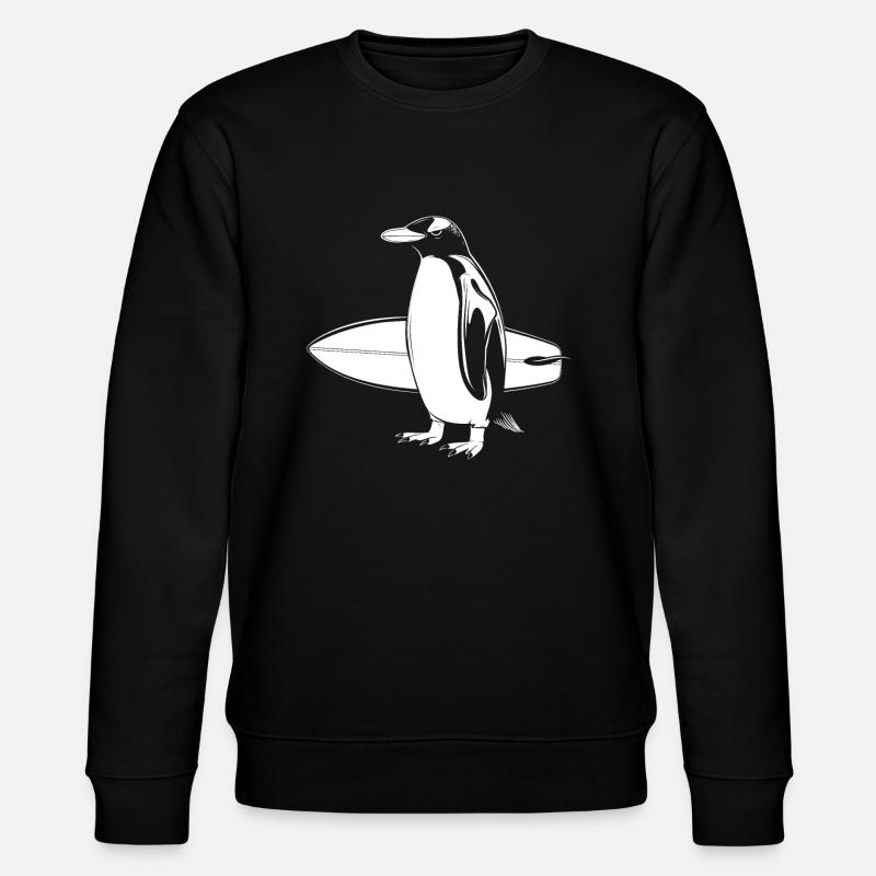 Pingouin Surf Surfer Funny Gift - Sweat bio CHANGER Stanley/Stella Unisexe - noir