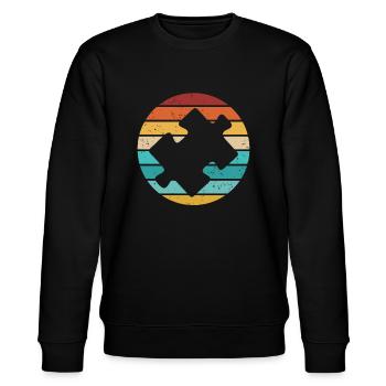 Jigsaw Puzzle Piece Puzzle Lover - Stanley/Stella CHANGER Unisex Organic Sweatshirt - black - Front - Nik (191cm) & Marisol (170cm)