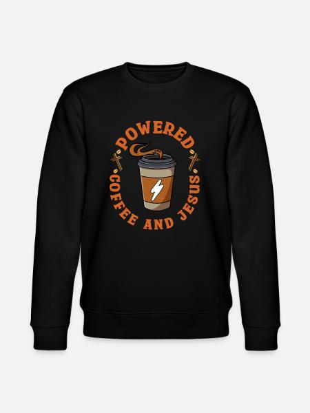 Powered By Coffee And Jesus - Stanley/Stella CHANGER Unisex Organic Sweatshirt - black