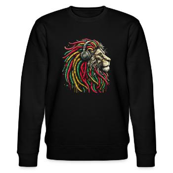 Lion jamaïcain Reggae Root Lion Judah Rasta - Sweat bio CHANGER Stanley/Stella Unisexe - noir - Devant - Nik (191cm) & Marisol (170cm)