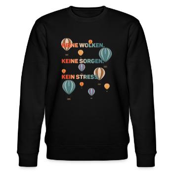 Lustiger Spruch Heißluftballonfahrt Ballonfahren - Stanley/Stella Unisex Bio-Sweatshirt CHANGER  - Schwarz - Vorne - Nik (191cm) & Marisol (170cm)