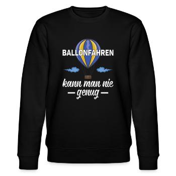 Ballonfahrer Gasballon Sprüche - Stanley/Stella Unisex Bio-Sweatshirt CHANGER  - Schwarz - Vorne - Nik (191cm) & Marisol (170cm)