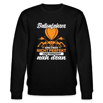 Gasballon Ballon Crew nicht perfekt - Stanley/Stella Unisex Bio-Sweatshirt CHANGER  - Schwarz - Vorne - Nik (191cm) & Marisol (170cm)