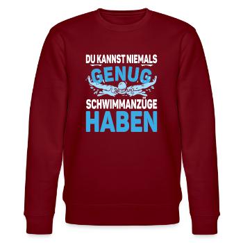 Wassersportler Rettungsschwimmer Schwimmunterricht - Stanley/Stella Unisex Bio-Sweatshirt CHANGER  - Burgunderrot - Vorne - Nik (191cm) & Marisol (170cm)