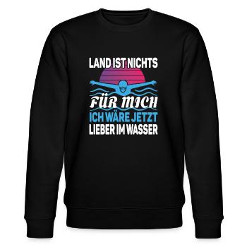Wassersportler Schwimmbad Schwimmen - Stanley/Stella Unisex Bio-Sweatshirt CHANGER  - Schwarz - Vorne - Nik (191cm) & Marisol (170cm)