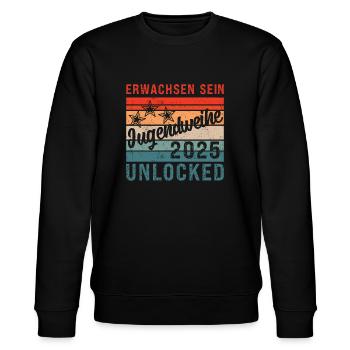 Erwachsen sein Unlocked - Stanley/Stella Unisex Bio-Sweatshirt CHANGER  - Schwarz - Vorne - Nik (191cm) & Marisol (170cm)