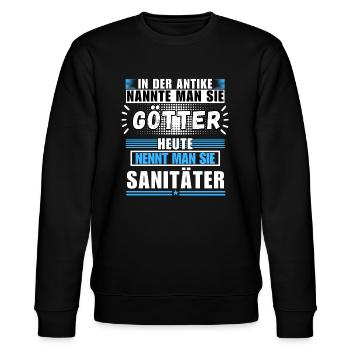 Gods in Antiquity. Today paramedic - Stanley/Stella CHANGER Unisex Organic Sweatshirt - black - Front - Nik (191cm) & Marisol (170cm)