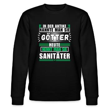 Gods in Antiquity. Today paramedic - Stanley/Stella CHANGER Unisex Organic Sweatshirt - black - Front - Nik (191cm) & Marisol (170cm)