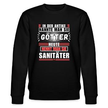 Gods in Antiquity. Today paramedic - Stanley/Stella CHANGER Unisex Organic Sweatshirt - black - Front - Nik (191cm) & Marisol (170cm)