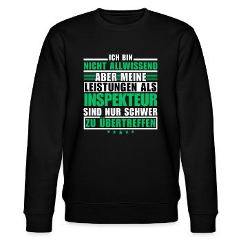 Unübertroffene Leistung als Inspekteur - Stanley/Stella Unisex Bio-Sweatshirt CHANGER  - Schwarz - Vorne - Nik (191cm) & Marisol (170cm)