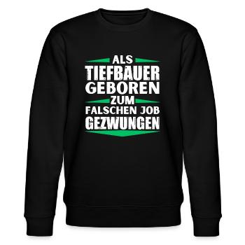 Tiefbauer im falschen Job gelandet - Stanley/Stella Unisex Bio-Sweatshirt CHANGER  - Schwarz - Vorne - Nik (191cm) & Marisol (170cm)