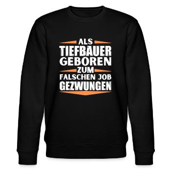 Tiefbauer im falschen Job gelandet - Stanley/Stella Unisex Bio-Sweatshirt CHANGER  - Schwarz - Vorne - Nik (191cm) & Marisol (170cm)