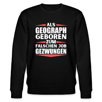 Geograph im falschen Job gelandet - Stanley/Stella Unisex Bio-Sweatshirt CHANGER  - Schwarz - Vorne - Nik (191cm) & Marisol (170cm)