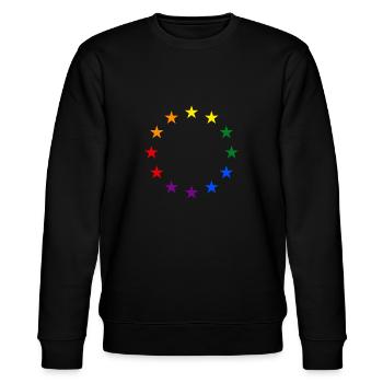 EU stars aux couleurs de l'arc-en-ciel Europe - Sweat bio CHANGER Stanley/Stella Unisexe - noir - Devant - Nik (191cm) & Marisol (170cm)