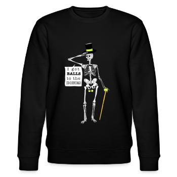 Balls to the bone - Stanley/Stella Unisex Bio-Sweatshirt CHANGER  - Schwarz - Vorne - Nik (191cm) & Marisol (170cm)