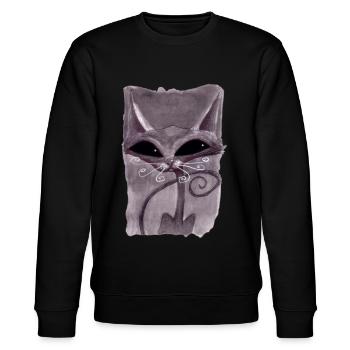 Serial Cat 08 - Stanley/Stella CHANGER Unisex Organic Sweatshirt - black - Front - Nik (191cm) & Marisol (170cm)