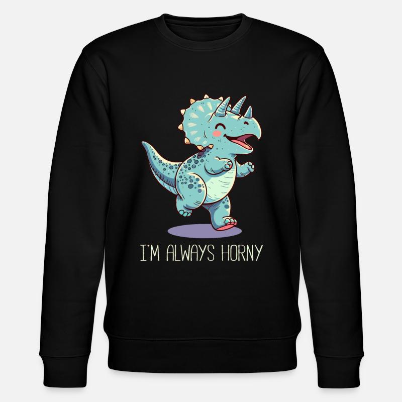 Triceratops Horn - Stanley/Stella Unisex Bio-Sweatshirt CHANGER  - Schwarz