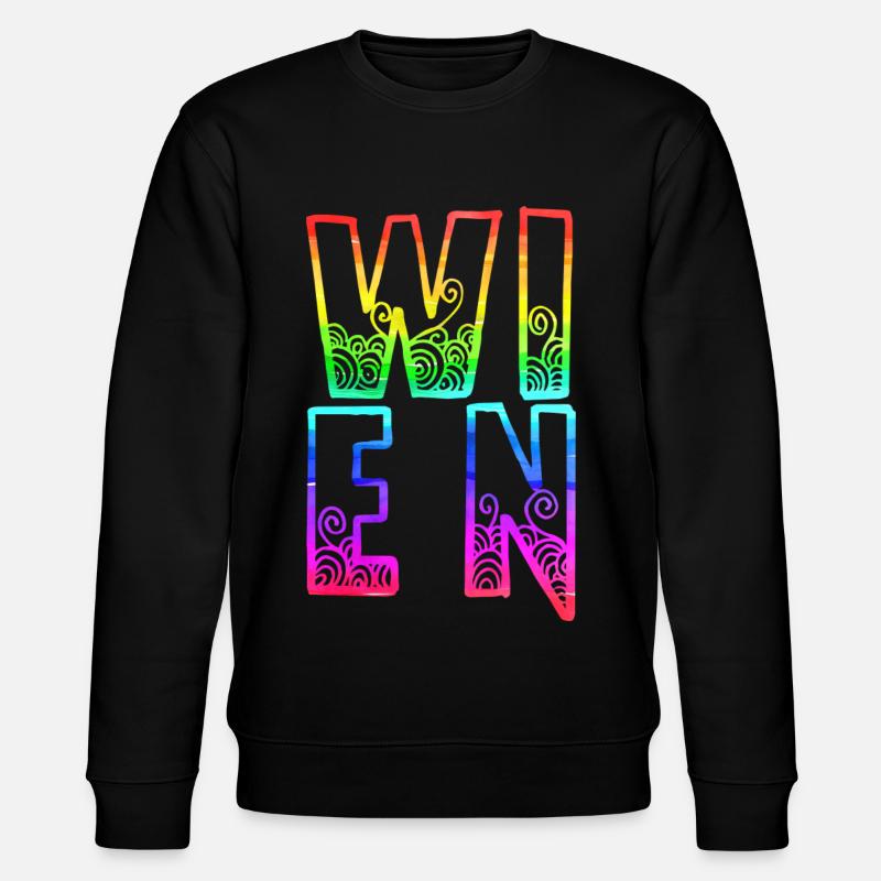 wien rs regenbogen - Stanley/Stella Unisex Bio-Sweatshirt CHANGER  - Schwarz