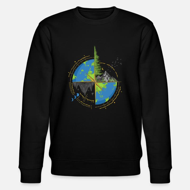 Nature earth - Stanley/Stella Unisex Bio-Sweatshirt CHANGER  - Schwarz