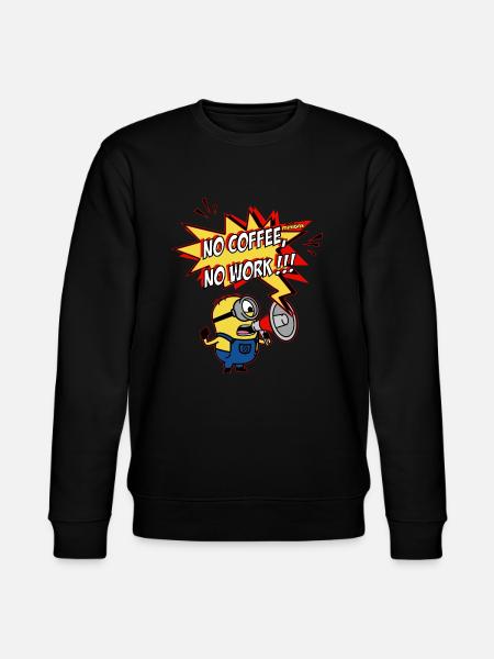 Minions Avec Mégaphone No Coffee No Work !!! - Sweat bio CHANGER Stanley/Stella Unisexe - noir
