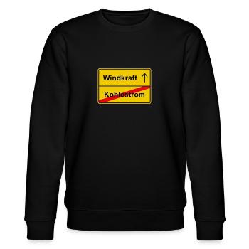 Windkraft Klimaschutz - Stanley/Stella Unisex Bio-Sweatshirt CHANGER  - Schwarz - Vorne - Nik (191cm) & Marisol (170cm)