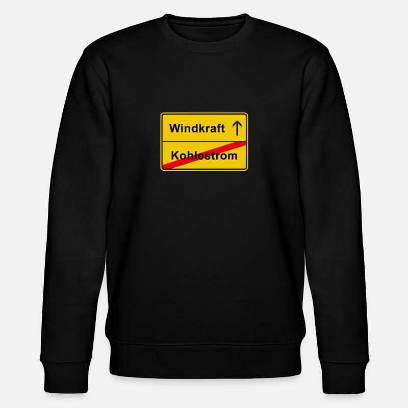 Windkraft Klimaschutz - Stanley/Stella Unisex Bio-Sweatshirt CHANGER  - Schwarz