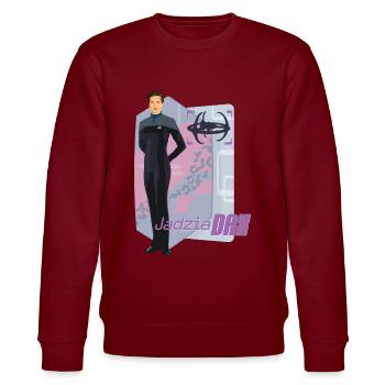 Star Trek Deep Space Nine Jadzia Dax - Stanley/Stella Unisex Bio-Sweatshirt CHANGER  - Burgunderrot - Vorne - Nik (191cm) & Marisol (170cm)