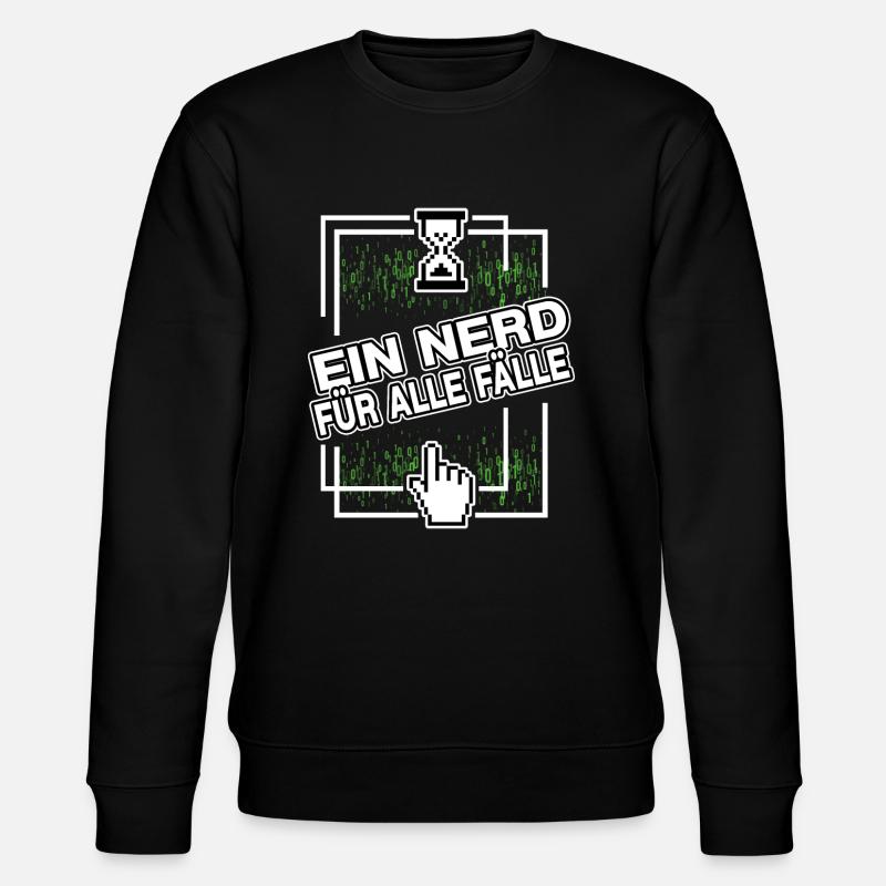 nerd administrator IT abteilung pixel coder - Stanley/Stella Unisex Bio-Sweatshirt CHANGER  - Schwarz