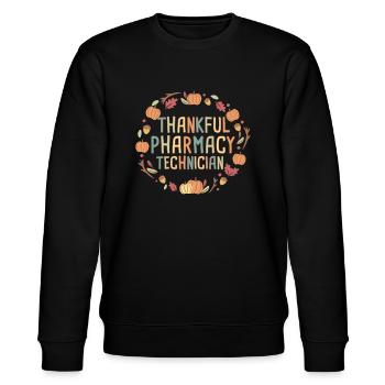 Pharmacy technician Thanksgiving - Stanley/Stella Unisex Bio-Sweatshirt CHANGER  - Schwarz - Vorne - Nik (191cm) & Marisol (170cm)