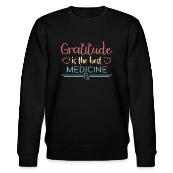 Pharmacy Thanksgiving "Gratitude" - Stanley/Stella CHANGER Unisex Organic Sweatshirt - black - Front - Nik (191cm) & Marisol (170cm)