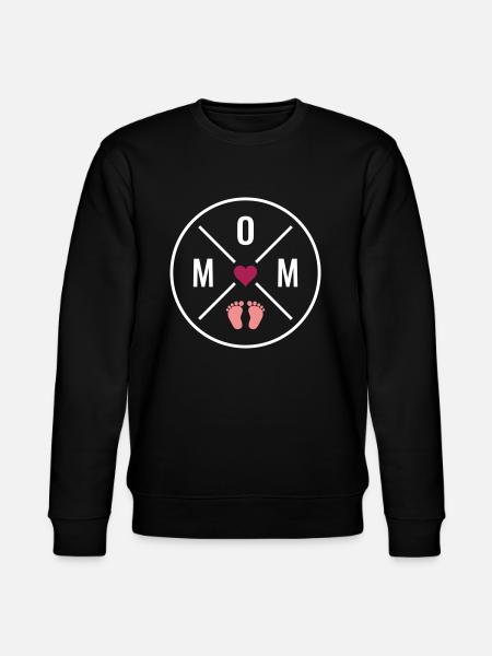 MOM Heart Baby Baby Feet Mom Love Mother's Day Mom - Stanley/Stella CHANGER Unisex Organic Sweatshirt - black