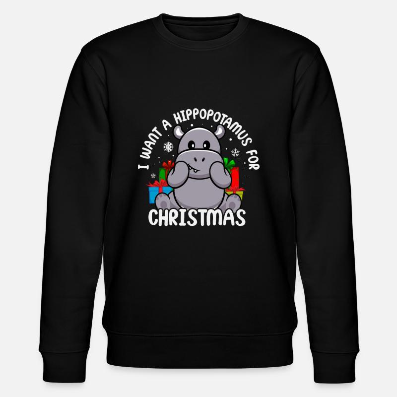 Noël hippopotame Père Noël - Sweat bio CHANGER Stanley/Stella Unisexe - noir