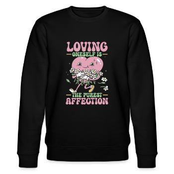 Selbstliebe Selbstwert Ich Liebe Mich Motivation - Stanley/Stella Unisex Bio-Sweatshirt CHANGER  - Schwarz - Vorne - Nik (191cm) & Marisol (170cm)