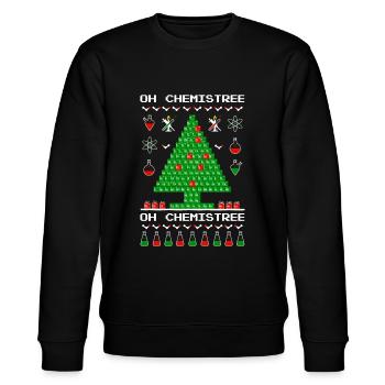 Oh Chemistree! Chemie Weihnachtspullover für Nerds - Stanley/Stella Unisex Bio-Sweatshirt CHANGER  - Schwarz - Vorne - Nik (191cm) & Marisol (170cm)