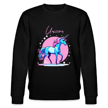 Einhorn - Stanley/Stella Unisex Bio-Sweatshirt CHANGER  - Schwarz - Vorne - Nik (191cm) & Marisol (170cm)