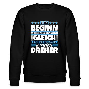 Zum Beginn gleich die besten wurden Dreher - Stanley/Stella Unisex Bio-Sweatshirt CHANGER  - Schwarz - Vorne - Nik (191cm) & Marisol (170cm)