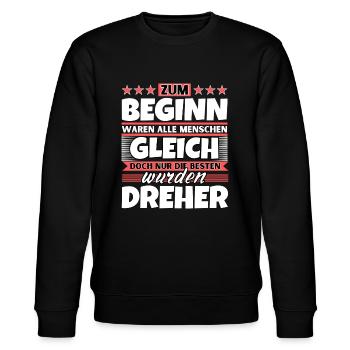 Zum Beginn gleich die besten wurden Dreher - Stanley/Stella Unisex Bio-Sweatshirt CHANGER  - Schwarz - Vorne - Nik (191cm) & Marisol (170cm)